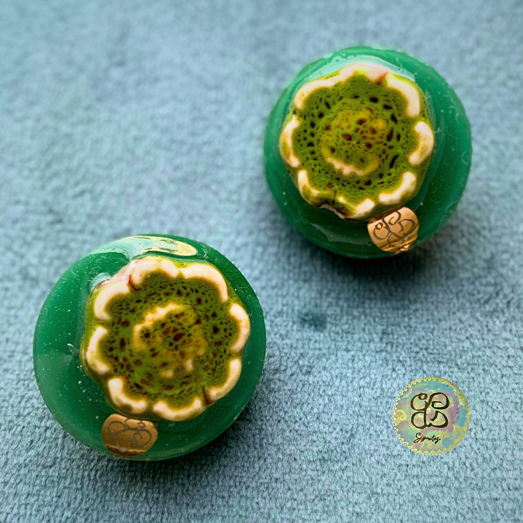 YAKIMONO ohana green(イヤリング)