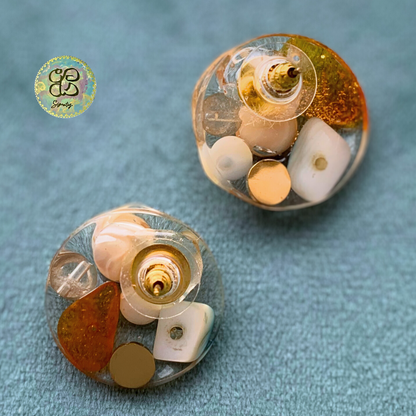 Frozen Pebbles (Pierced earrings)