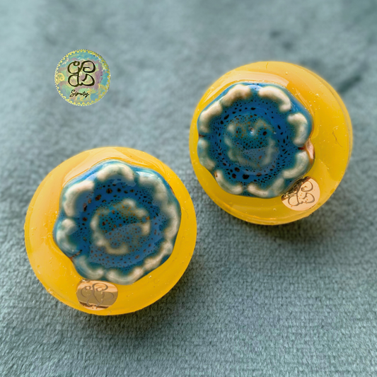 YAKIMONO ohana yellow (Pierced earrings)