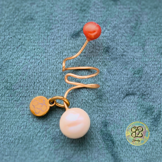 Natural Stone EAR CUFF / Pearl & Pearl